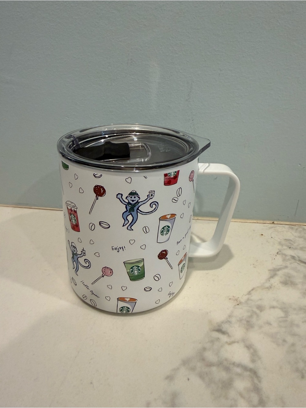 Starbucks x  Roller Rabbit Cup Stainless Steel Lid 12oz Candy MiiR NEW